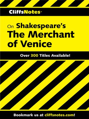 cover image of CliffsNotes on Shakespeare's the Merchant of Venice